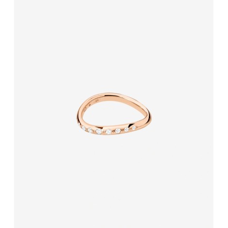 Anello Wave Dodo Essentials Oro Rosa 9kt Diamante Bianco 0,096 ct