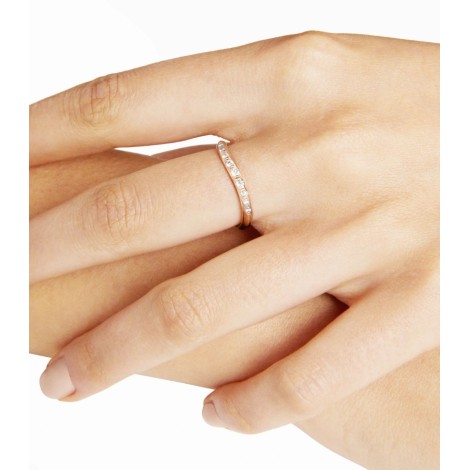 Anello Wave Dodo Essentials Oro Rosa 9kt Diamante Bianco 0,096 ct