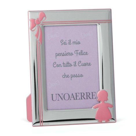 Unoaerre Cornice Portafoto Argento Bimba Fiocco 13x18