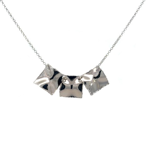 Collana Quadrati Argento Satinati