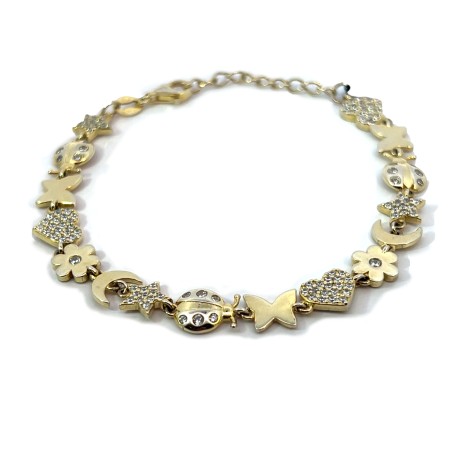 Bracciale Argento Dorato e Zirconi