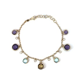 Bracciale Argento Dorato e Zirconi Colorati