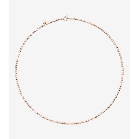 Collana Dodo Mini Granelli Argento Oro Rosa 9kt