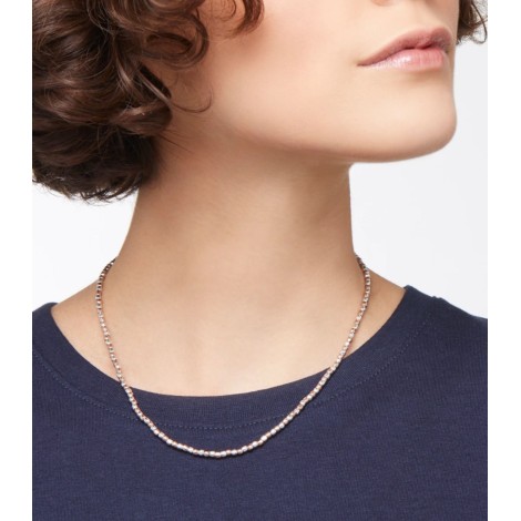 Collana Dodo Mini Granelli Argento Oro Rosa 9kt