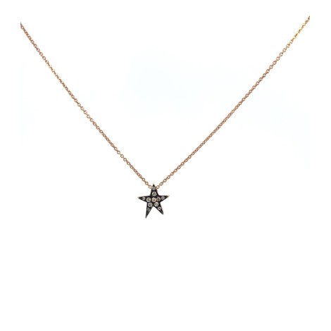 Collana Stella Diamanti Brown Oro Rosa 9kt
