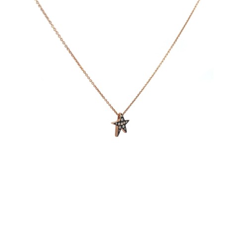 Collana Stella Diamanti Brown Oro Rosa 9kt