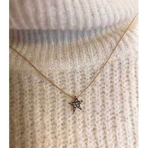 Collana Stella Diamanti Brown Oro Rosa 9kt