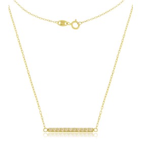 Collana Barretta Zirconi Oro Giallo 9kt