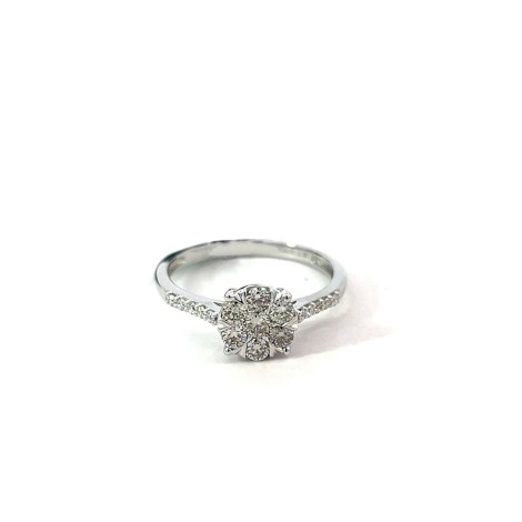 Anello Raggi Magic Oro Bianco 9kt Diamanti 0,50 G SI