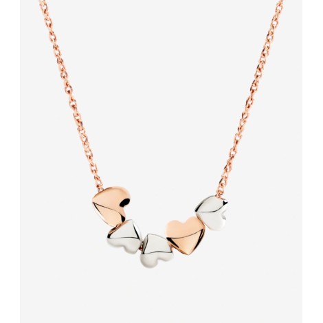 Collana Dodo Cuore Argento Oro Rosa 9kt