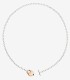 Collana Dodo Lucchetto Cuore Argento Oro Rosa 9kt
