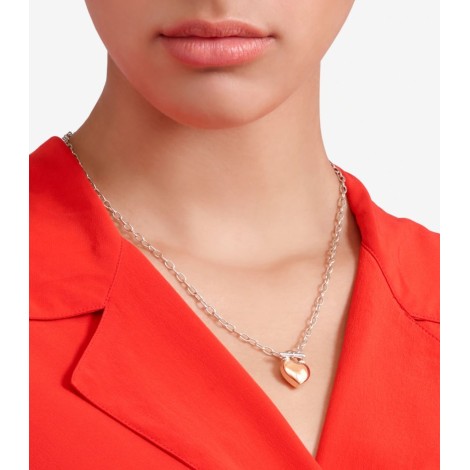 Collana Dodo Lucchetto Cuore Argento Oro Rosa 9kt