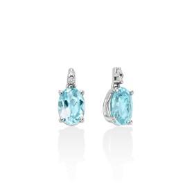 Orecchini Miluna Oro Bianco 9kt Topazio e Diamanti ERD2814X