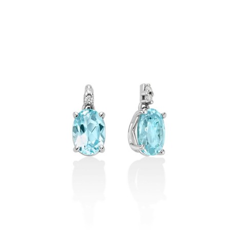 Orecchini Miluna Oro Bianco 9kt Topazio e Diamanti ERD2814X