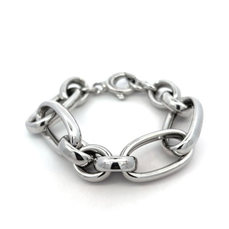 Bracciale Catena Maglia Ovale Argento