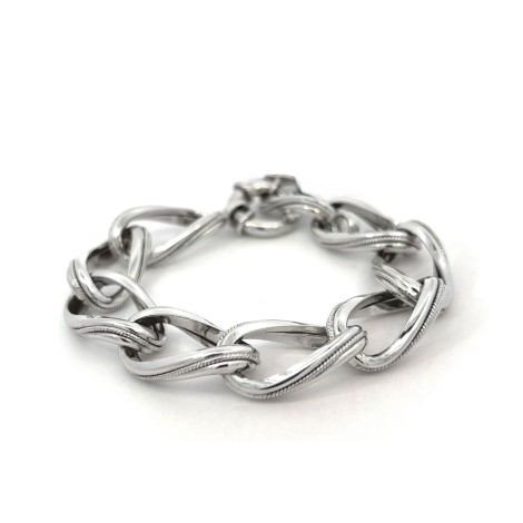Bracciale Catena Anelli Ovali Argento