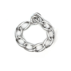 Bracciale Catena Anelli Ovali Argento