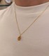 Collana Oro Giallo 9kt Diamante e Quarzo Citrino