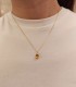 Collana Oro Giallo 9kt Diamante e Quarzo Citrino