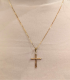 Collana Croce Oro Giallo 9kt Diamanti