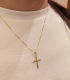 Collana Croce Oro Giallo 9kt Diamanti