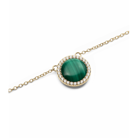 Collana Daniel Wellington Necklace Malachite Gold