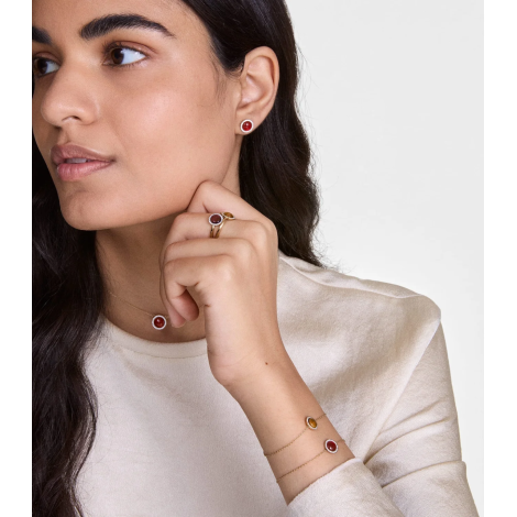 Collana Daniel Wellington Necklace Red Agathe Gold