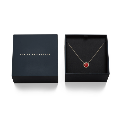 Collana Daniel Wellington Necklace Red Agathe Gold