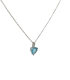 Collana Cuore Oro Bianco 9kt Diamante Topazio Azzurro