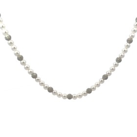 Collana Perle Bianche Argento
