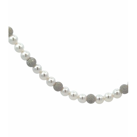 Collana Perle Bianche Argento