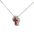 Collana Croce Oro Bianco 18kt Rubino e Diamanti