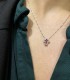 Collana Croce Oro Bianco 18kt Rubino e Diamanti