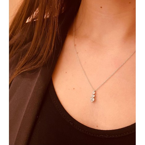 Collana Cuori Re Carlo Anniversary Love Oro Bianco 18 Kt Diamanti