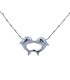 Collana Coppia Delfini Oro Bianco 18Kt