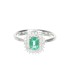 Anello Re Carlo Oro Bianco 18 Kt Diamanti e Smeraldo