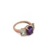 Anello Citrino e Ametista Oro Rosa 9kt