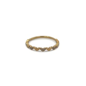 Anello Cuoricini Oro Giallo 9kt Diamanti
