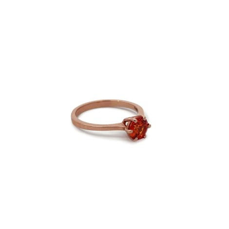 Anello Oro Rosa 9kt Quarzo Idrotermale Arancione