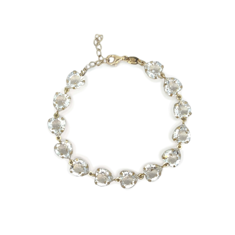 Bracciale Argento Dorato e Zirconi Cuore