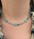 Collana Argento Rosé Pietre e Rondelle