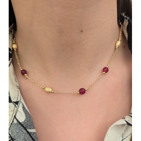 Collana Argento Dorato e Pietre