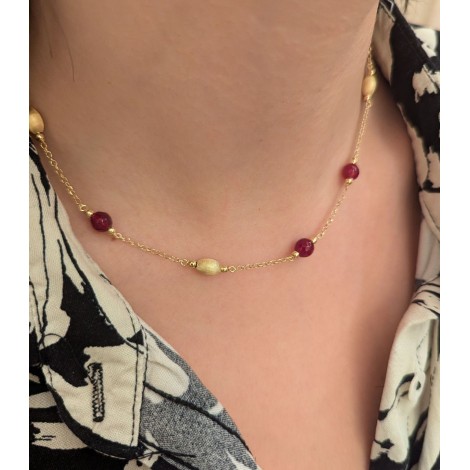 Collana Argento Dorato e Pietre