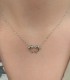 Collana Coppia Delfini Oro Bianco 18Kt