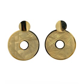 Orecchini Pendenti Argento Dorato Cerchi Satinati