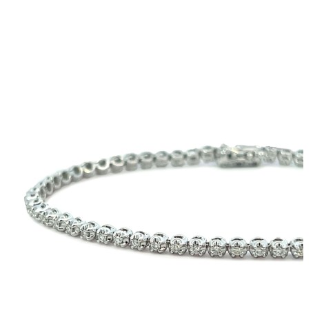 Bracciale Tennis Oro Bianco 9kt e Diamanti