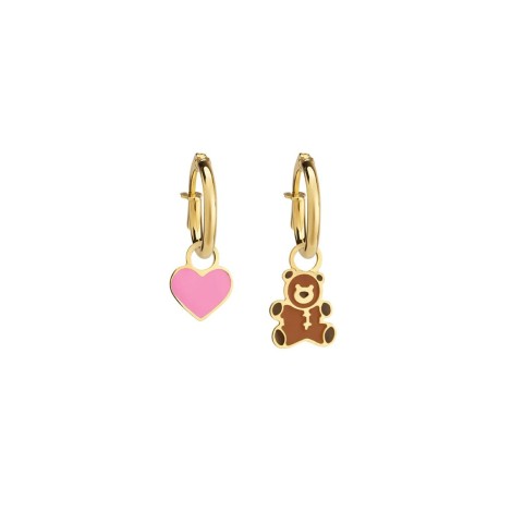 Orecchini Cerchietto Le Bebè Toys Oro Giallo Orsetto Cuore
