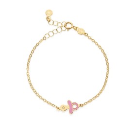 Bracciale Le Bebè Lucciole Oro Giallo 9kt Ciuccio Rosa
