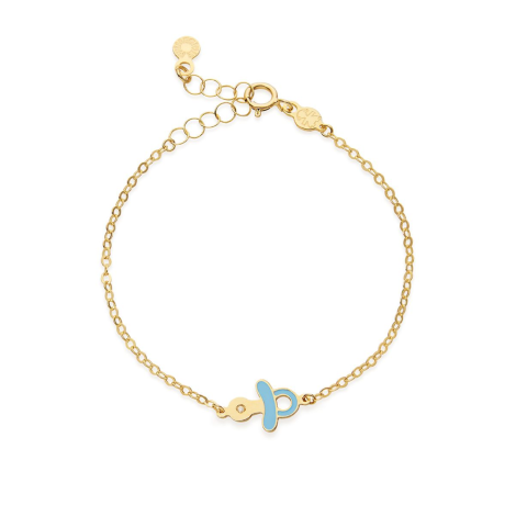 Bracciale Le Bebè Lucciole Oro Giallo 9kt Ciuccio Azzurro