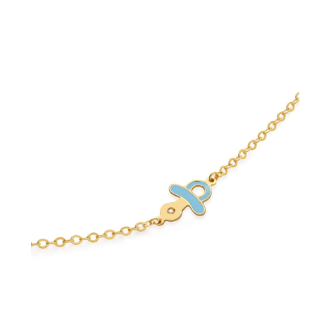 Bracciale Le Bebè Lucciole Oro Giallo 9kt Ciuccio Azzurro
